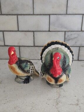 Vtg. Norcrest Turkey Thanksgiving Salt And Pepper Shakers